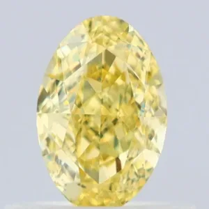 0.51 Carat Oval Fancy Intense Yellow VVS2 Natural Diamond