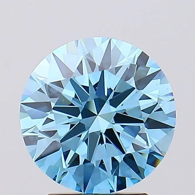 3 Carat Round Fancy Vivid Blue VS1 Lab Diamond