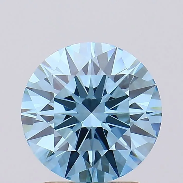 2.04 Carat Round Fancy Vivid Blue VVS2 Lab Diamond