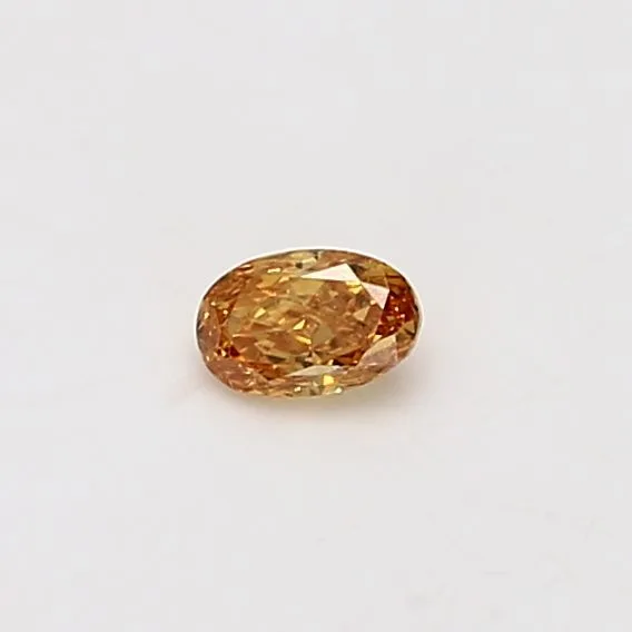 0.15 Carat Oval Fancy Vivid Yellow Orange I1 Natural Diamond