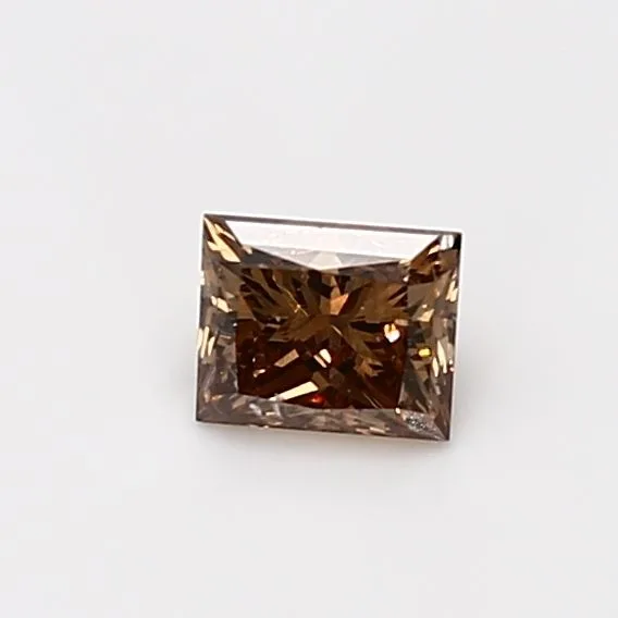 0.51 Carat Princess Fancy Orange Brown I1 Natural Diamond
