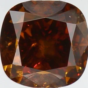 1 Carat Cushion Modified Fancy Deep Orange Brown Natural Diamond