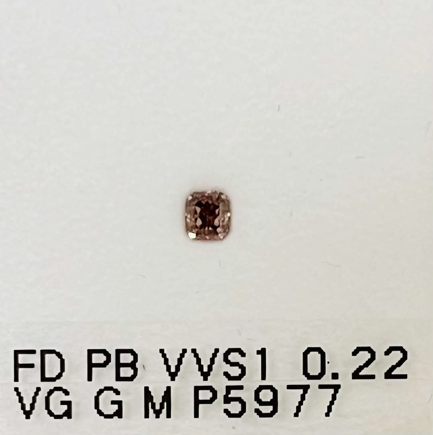 0.22 Carat Cushion Brilliant Fancy Deep Pink Brown VVS1 Natural Diamond