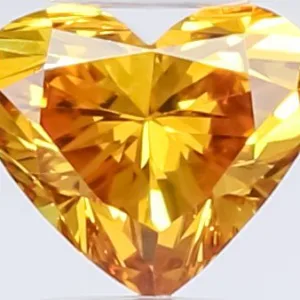 0.3 Carat Heart Fancy Deep Orange Yellow SI2 Natural Diamond