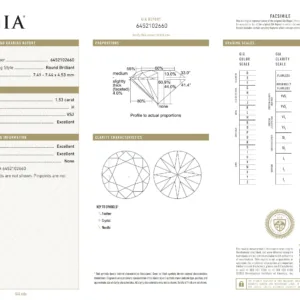 1.53 Carat Round H VS2 Natural Diamond