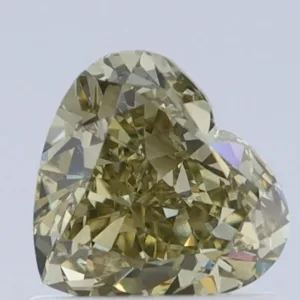 1 Carat Heart Fancy Dark Yellow VS2 Natural Diamond