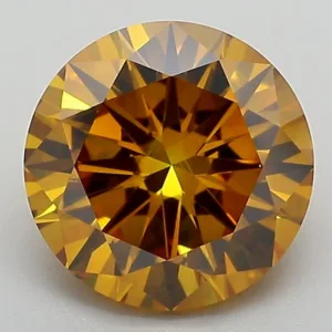 2 Carat Round Fancy Deep Yellow VS2 Lab Diamond