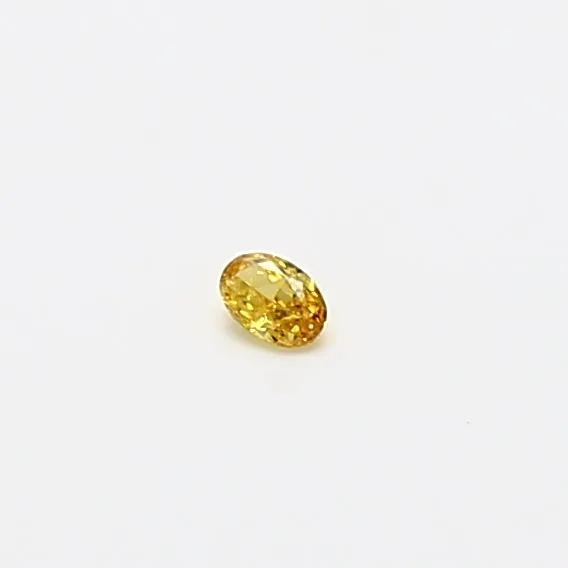 0.07 Carat Oval Fancy Vivid Yellow Natural Diamond