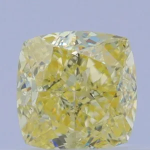 0.6 Carat Cushion Brilliant Fancy Yellow VS1 Natural Diamond