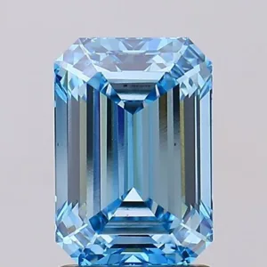 2.05 Carat Emerald Fancy Vivid Blue VS1 Lab Diamond