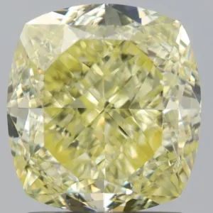2 Carat Cushion Brilliant Fancy Yellow VVS2 Natural Diamond