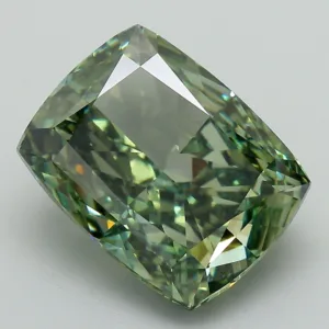 7.06 Carat Cushion Modified Fancy Vivid Green VS1 Lab Diamond