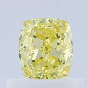 0.55 Carat Cushion Brilliant Fancy Intense Yellow VVS2 Natural Diamond