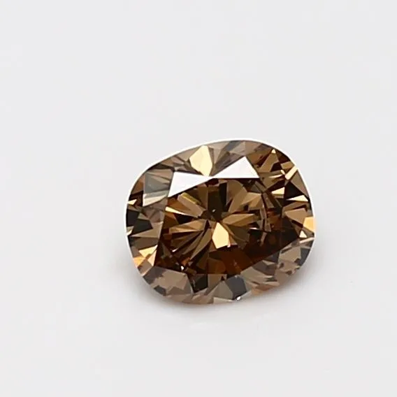 0.43 Carat Cushion Brilliant Fancy Yellow Brown I1 Natural Diamond