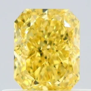 0.5 Carat Radiant Fancy Intense Yellow VS2 Natural Diamond