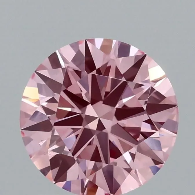 1.55 Carat Round Fancy Vivid Pink VS1 Lab Diamond