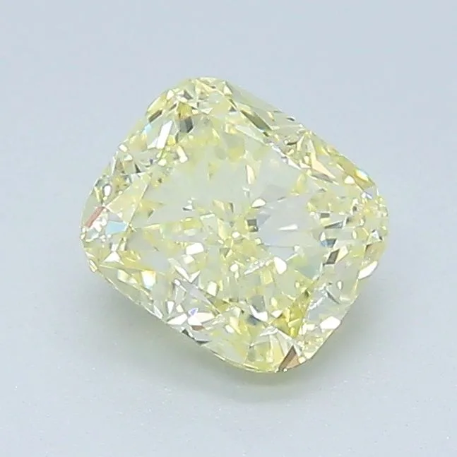 0.85 Carat Cushion Brilliant Fancy Light Yellow SI1 Natural Diamond