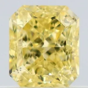 0.53 Carat Radiant Fancy Intense Yellow VS2 Natural Diamond