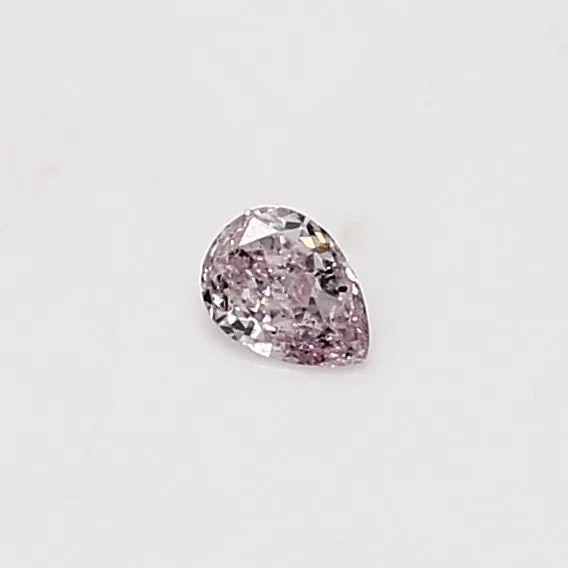 0.09 Carat Pear Fancy Light Pink Natural Diamond