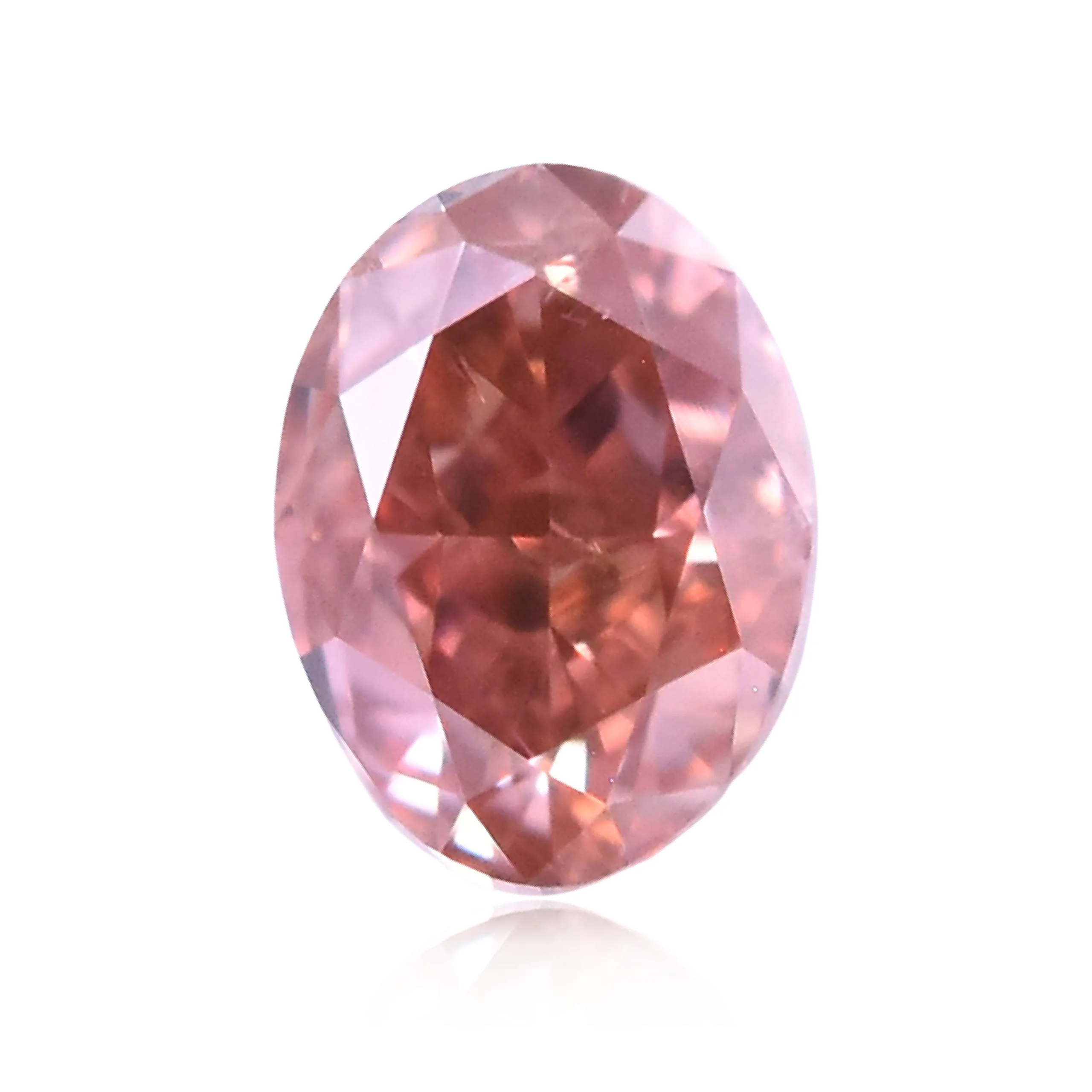 0.24 Carat Fancy Deep Orangey Pink SI2 OVAL Diamond