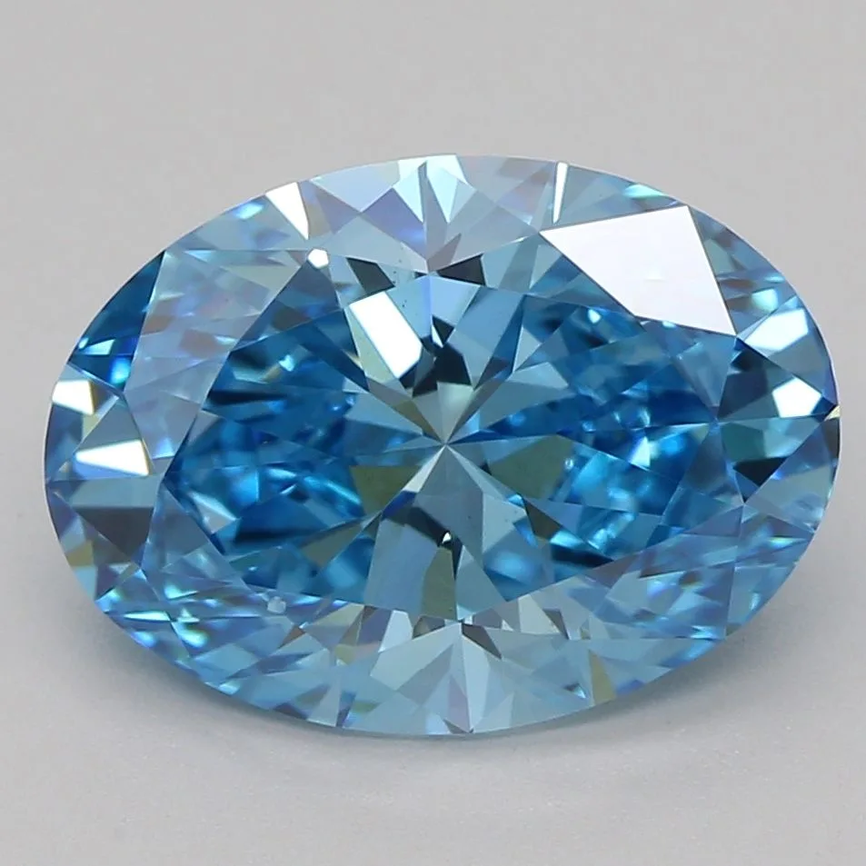 2.04 Carat Fancy Vivid Blue VS1 OVAL Lab Diamond