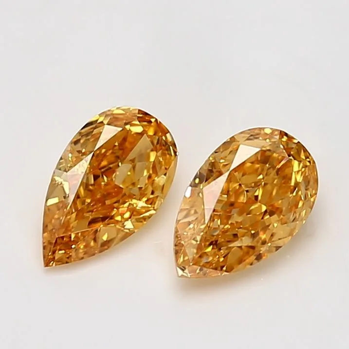 0.63 Carat Pear Orange SI1 Natural Diamond