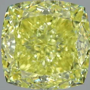 1.83 Carat Cushion Brilliant Fancy Intense Yellow VS1 Natural Diamond