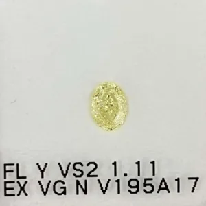 1.11 Carat Oval Fancy Light Yellow VS2 Natural Diamond