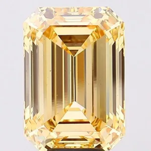 9.93 Carat Emerald Fancy Intense Yellow VS1 Lab Diamond