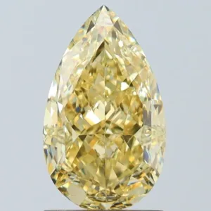 2 Carat Pear Fancy Light Yellow VS2 Natural Diamond