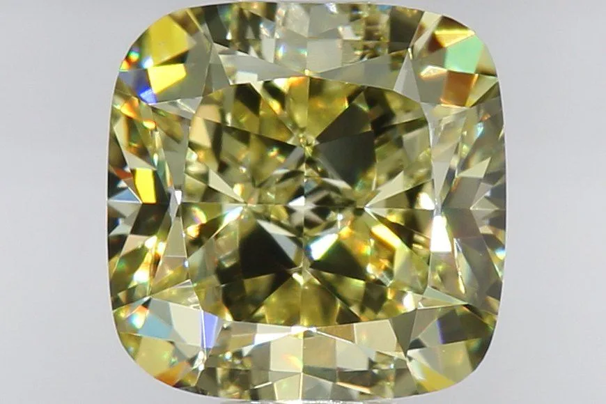 2.02 Carat Cushion Brilliant Fancy Yellow VVS2 Natural Diamond 1 2.02 Carat Cushion Brilliant Fancy Yellow VVS2 Natural Diamond