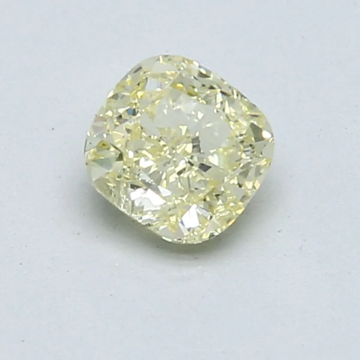 0.84 Carat Cushion Brilliant Fancy Light Yellow VS2 Natural Diamond