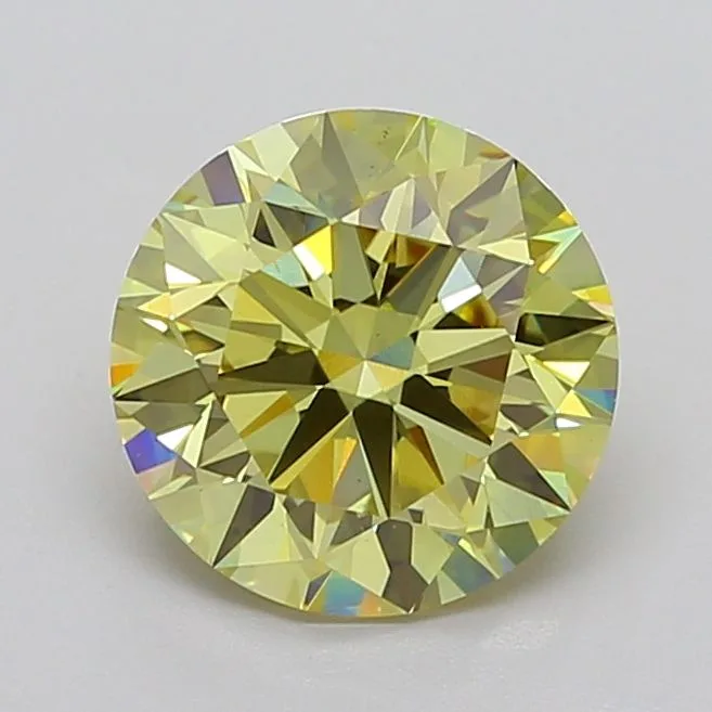 3.99 Carat Round Fancy Intense Yellow VS1 Lab Diamond