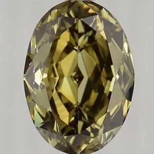 1.34 Carat Fancy Dark Brown Greenish Yellow VS1 OVAL Diamond