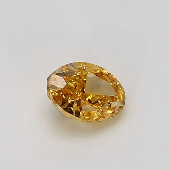 0.5 Carat Oval Fancy Intense Orange Yellow SI2 Natural Diamond