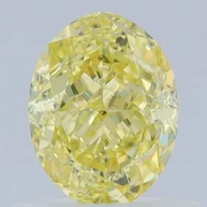 0.81 Carat Oval Fancy Yellow SI1 Natural Diamond