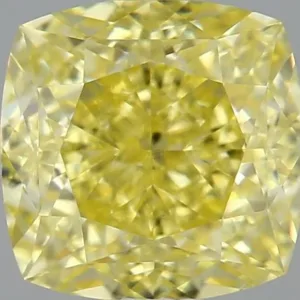 1.05 Carat Cushion Brilliant Fancy Intense Yellow VS2 Natural Diamond