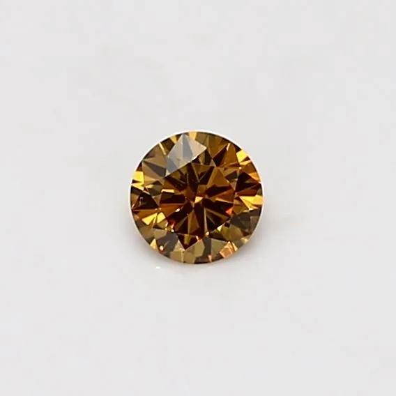 0.18 Carat Round Fancy Deep Yellow SI1 Natural Diamond