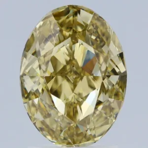 2.01 Carat Oval Fancy Yellow VS2 Natural Diamond