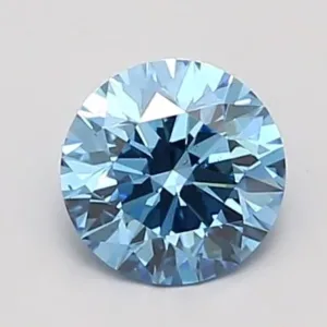 0.9 Carat Fancy Vivid Blue VS2 ROUND Lab Diamond