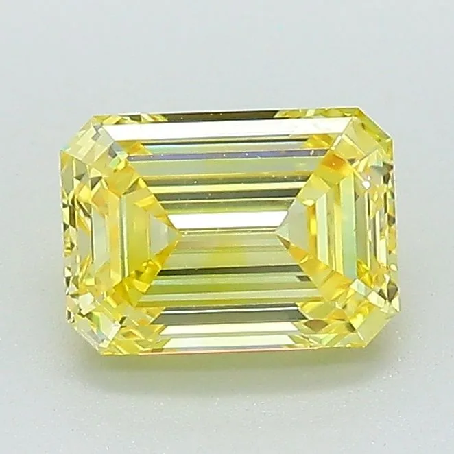 1.1 Carat Fancy Vivid Yellow VVS2 EMERALD Lab Diamond