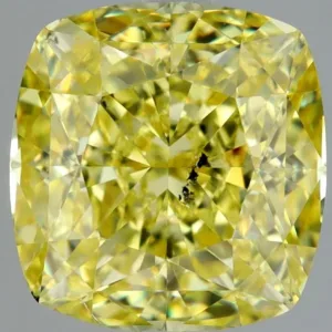 2.51 Carat Cushion Brilliant Fancy Intense Yellow SI2 Natural Diamond