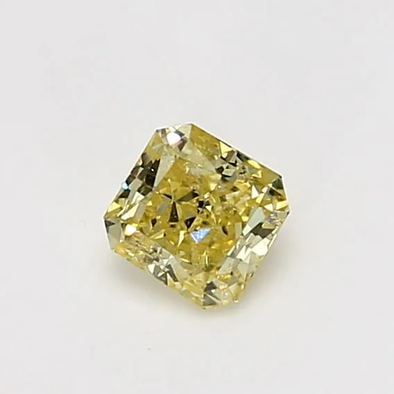 0.47 Carat Radiant Fancy Intense Yellow I2 Natural Diamond
