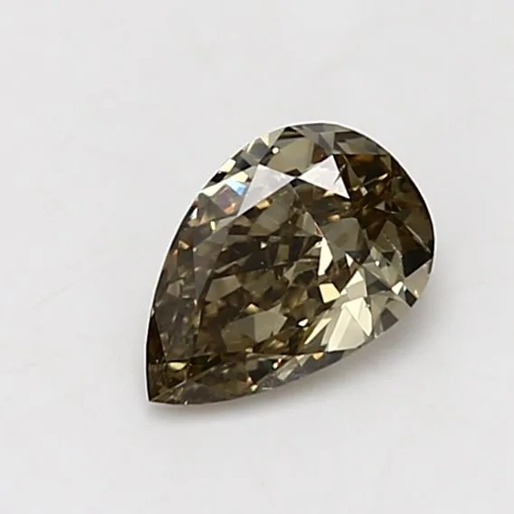 0.67 Carat Pear Fancy Dark Green VS2 Natural Diamond