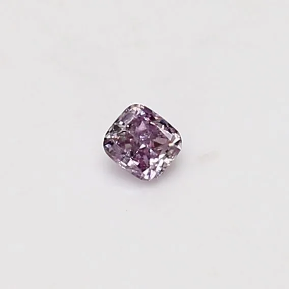 0.09 Carat Cushion Brilliant Fancy Pink Purple Natural Diamond