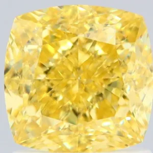 1.7 Carat Cushion Modified Fancy Vivid Yellow VS1 Natural Diamond
