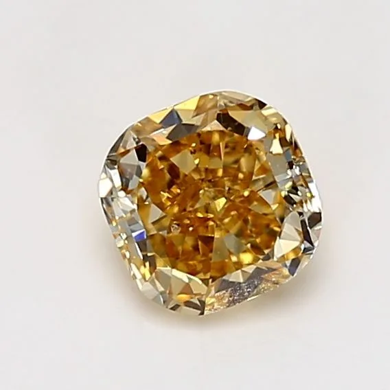 0.94 Carat Fancy Intense Orangey Yellow SI2 CUSHION BRILLIANT Diamond