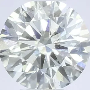 0.42 Carat Round Light Yellow Green Natural Diamond