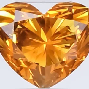 0.35 Carat Heart Fancy Deep Brown Orange SI2 Natural Diamond