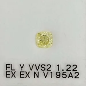 1.22 Carat Cushion Brilliant Fancy Light Yellow VVS2 Natural Diamond